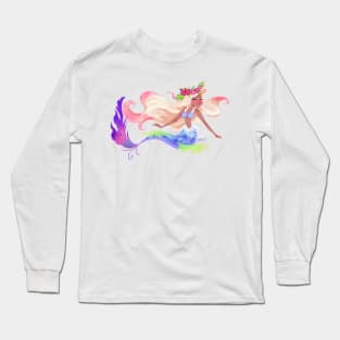 Mermaid blond pink hair Long Sleeve T-Shirt